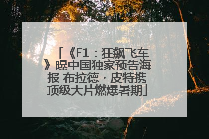 《F1：狂飙飞车》曝中国独家预告海报 布拉德・皮特携顶级大片燃爆暑期