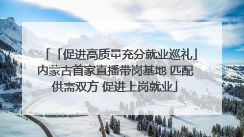 「促进高质量充分就业巡礼」内蒙古首家直播带岗基地 匹配供需双方 促进上岗就业