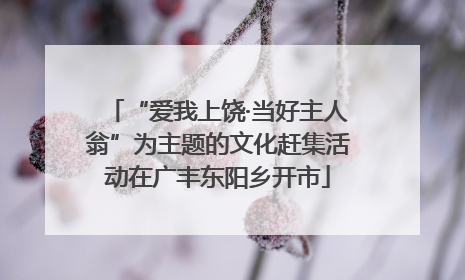 “爱我上饶·当好主人翁”为主题的文化赶集活动在广丰东阳乡开市