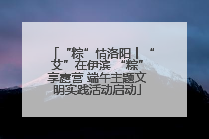 “粽”情洛阳丨“艾”在伊滨 “粽”享露营 端午主题文明实践活动启动