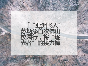 “亚洲飞人”苏炳添首次佛山校园行，将“逐光者”的接力棒递到学生手上