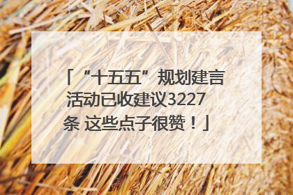 “十五五”规划建言活动已收建议3227条 这些点子很赞！