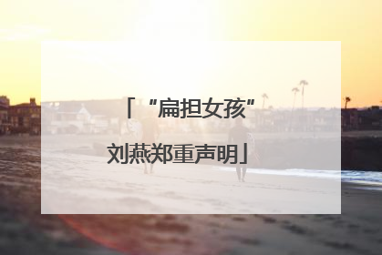 “扁担女孩”刘燕郑重声明
