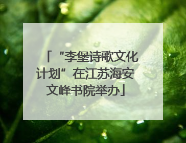 “李堡诗歌文化计划”在江苏海安文峰书院举办
