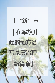 “新”声｜在军旗升起的地方谱写基层治理新篇章