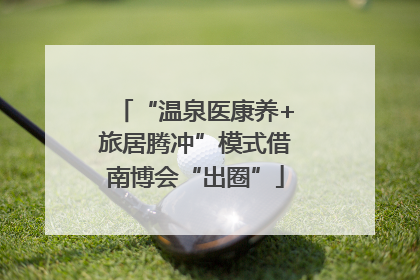 “温泉医康养+旅居腾冲”模式借南博会“出圈”