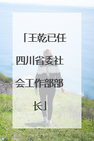 王乾已任四川省委社会工作部部长