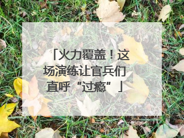 火力覆盖！这场演练让官兵们直呼“过瘾”