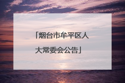 烟台市牟平区人大常委会公告
