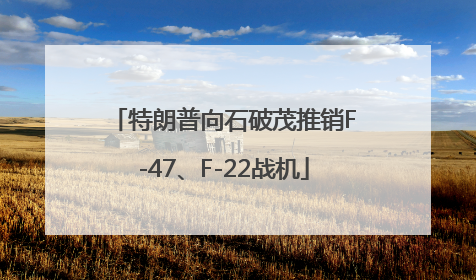 特朗普向石破茂推销F-47、F-22战机