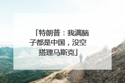 特朗普：我满脑子都是中国，没空搭理马斯克