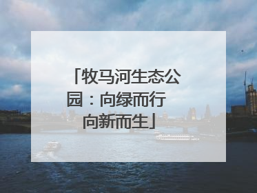 牧马河生态公园：向绿而行 向新而生