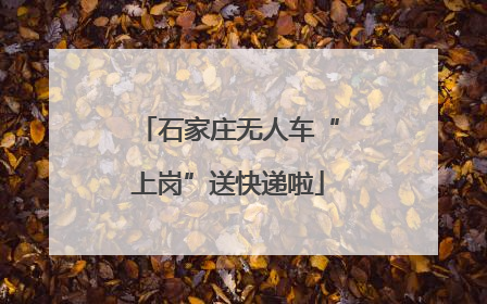 石家庄无人车“上岗”送快递啦