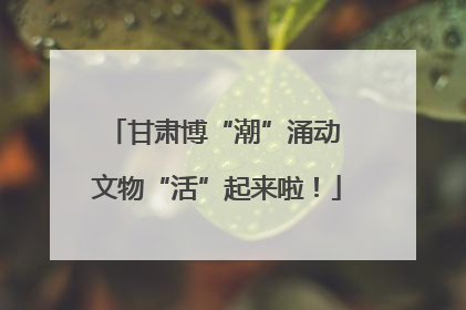 甘肃博“潮”涌动 文物“活”起来啦！
