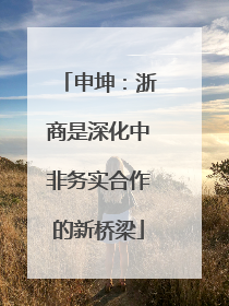 申坤：浙商是深化中非务实合作的新桥梁