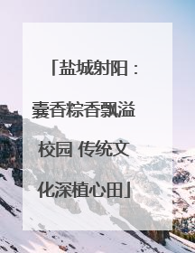 盐城射阳：囊香粽香飘溢校园 传统文化深植心田