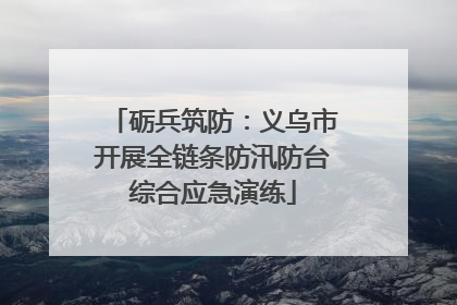 砺兵筑防：义乌市开展全链条防汛防台综合应急演练