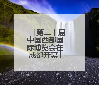 第二十届中国西部国际博览会在成都开幕