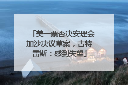 美一票否决安理会加沙决议草案，古特雷斯：感到失望