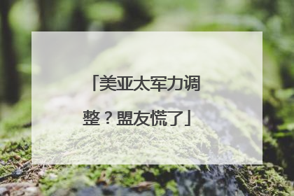美亚太军力调整？盟友慌了
