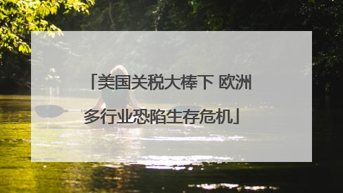 美国关税大棒下 欧洲多行业恐陷生存危机