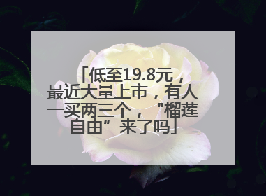 低至19.8元，最近大量上市，有人一买两三个，“榴莲自由”来了吗