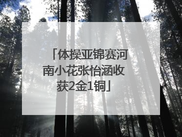体操亚锦赛河南小花张怡涵收获2金1铜