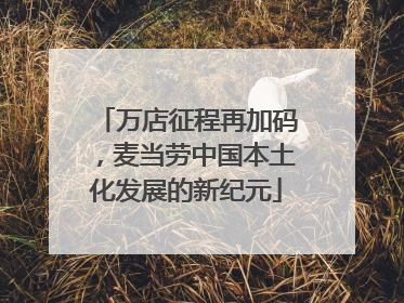 万店征程再加码，麦当劳中国本土化发展的新纪元