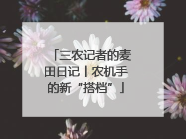 三农记者的麦田日记丨农机手的新“搭档”