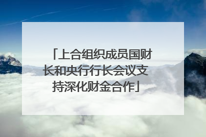 上合组织成员国财长和央行行长会议支持深化财金合作