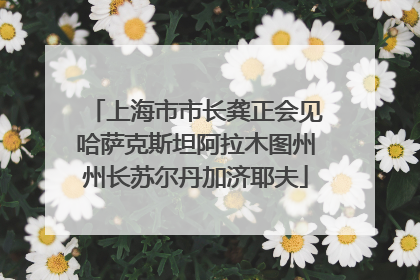 上海市市长龚正会见哈萨克斯坦阿拉木图州州长苏尔丹加济耶夫