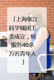 上海张江科学城团工委成立，将服务40余万名青年人