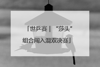 世乒赛｜“莎头”组合闯入混双决赛