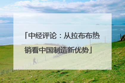 中经评论：从拉布布热销看中国制造新优势