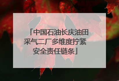 中国石油长庆油田采气二厂多维度拧紧安全责任链条