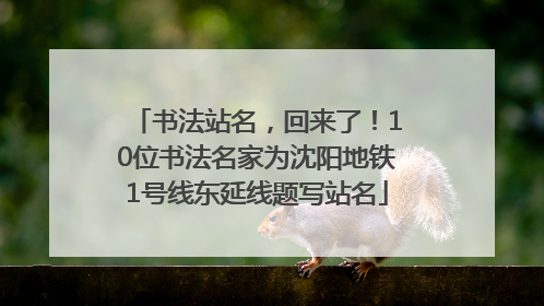 书法站名，回来了！10位书法名家为沈阳地铁1号线东延线题写站名
