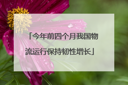 今年前四个月我国物流运行保持韧性增长