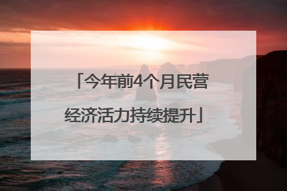 今年前4个月民营经济活力持续提升