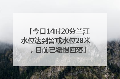 今日14时20分兰江水位达到警戒水位28米，目前已缓慢回落
