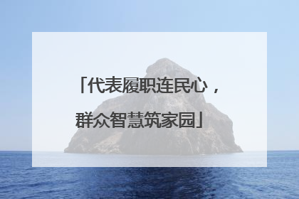 代表履职连民心，群众智慧筑家园