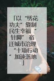 以“绣花功夫”缝制民生幸福“针脚” 宿迁城市治理“十项行动”加速落地