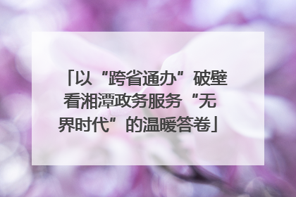 以“跨省通办”破壁 看湘潭政务服务“无界时代”的温暖答卷