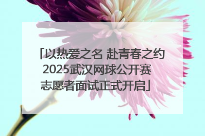 以热爱之名 赴青春之约 2025武汉网球公开赛志愿者面试正式开启