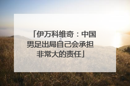 伊万科维奇：中国男足出局自己会承担非常大的责任