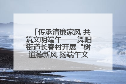 传承清廉家风 共筑文明端午——舞阳街道长春村开展“树道德新风 扬端午文化”主题活动
