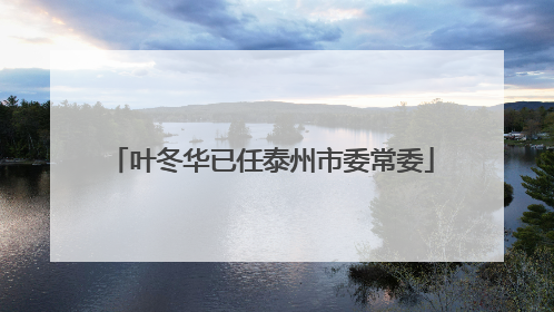 叶冬华已任泰州市委常委