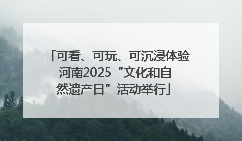 可看、可玩、可沉浸体验 河南2025“文化和自然遗产日”活动举行