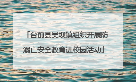 台前县吴坝镇组织开展防溺亡安全教育进校园活动