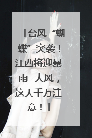 台风“蝴蝶”突袭！江西将迎暴雨+大风，这天千万注意！