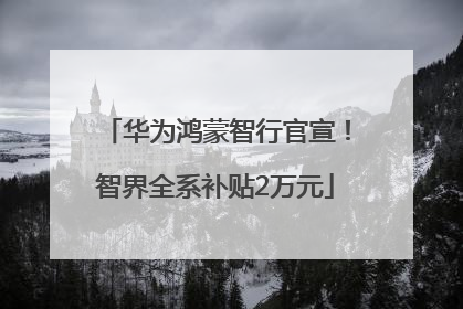 华为鸿蒙智行官宣！智界全系补贴2万元
